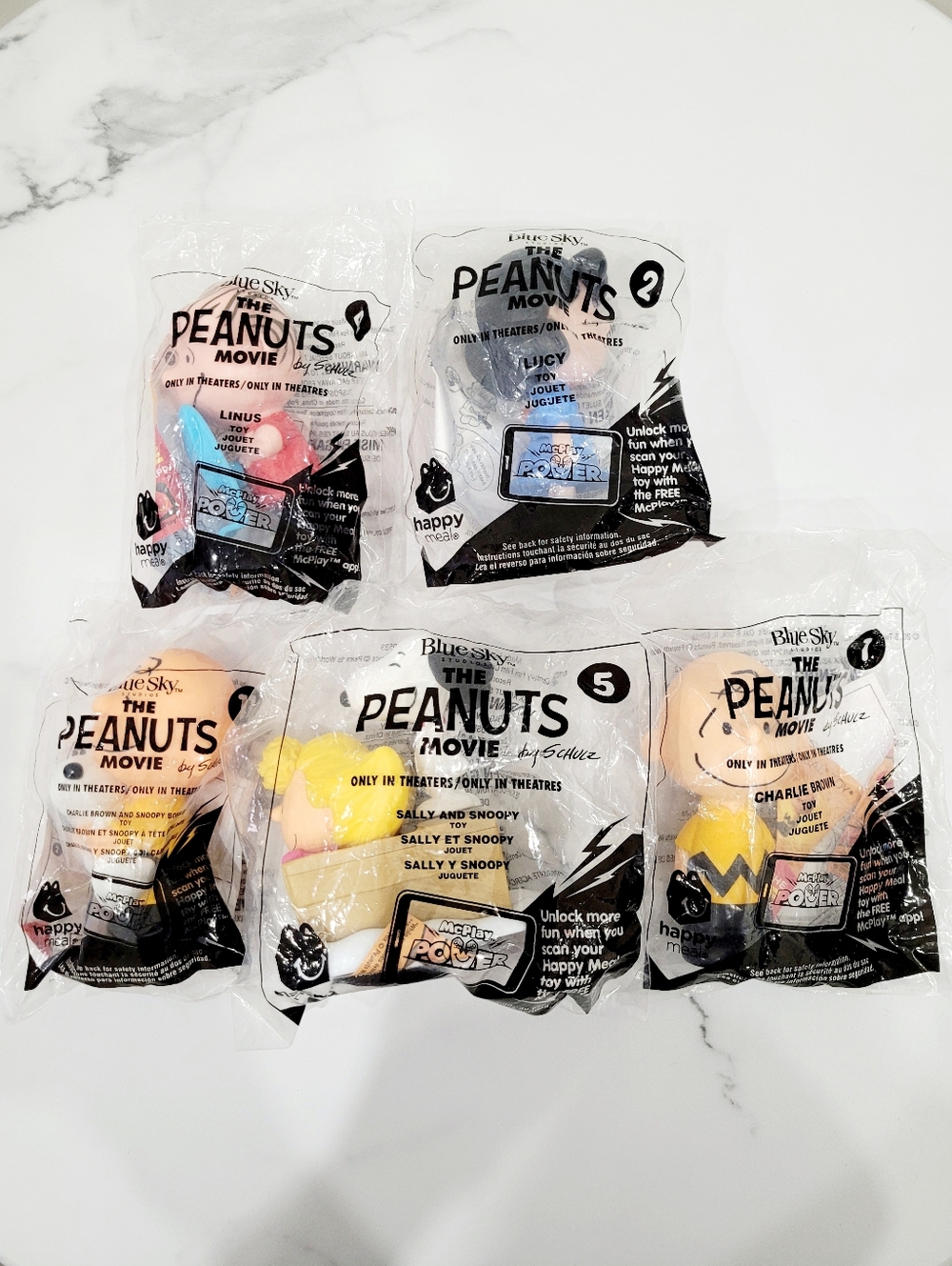 2015 The Peanuts Movie McDonald's Toys Set